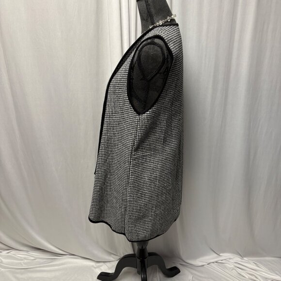 Chris & Carol Houndstooth Sleeveless Cardigan Womens Size Small Open Front Vest - Picture 4 of 8